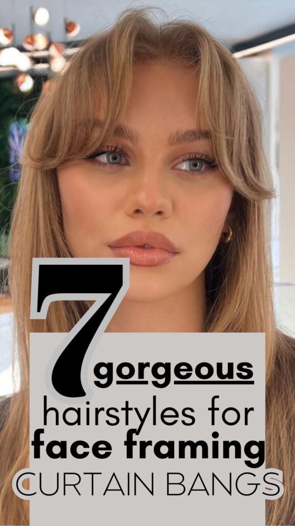 Frame Bangs Effortless Spring Hairstyles with Face-Framing Curtain Bangs
